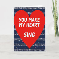 Cartão de Amor Você Faz Meu Coração Cantar