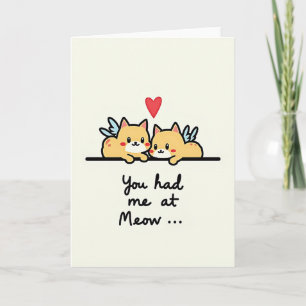 Cartão de Amor 'Você Me Conquistou com Meow'