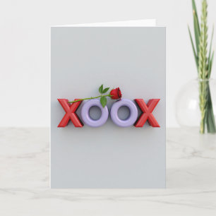 Cartão de Amor Xoxo Minimalista
