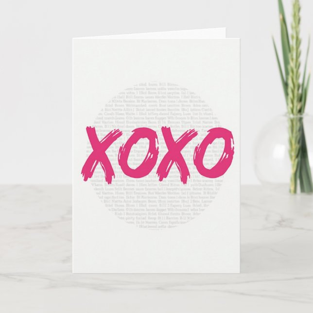 Cartão de Amor Xoxo Moderno (Frente)
