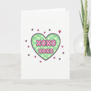 Cartão de Amor Xoxo Retrô de Coração