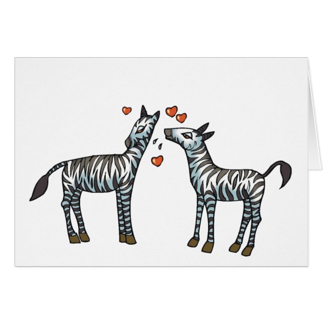 Cartão de Amor Zebra (Frente Horizontal)
