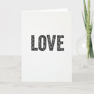 Cartão de Amor Zebra Minimalista