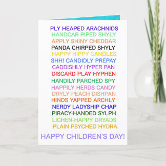 Cartão de Anagramas para o Dia das Crianças