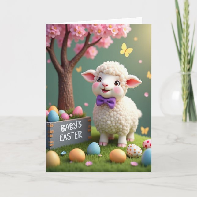 Cartão de Animal da Primavera com Ouro Falso (Frente)