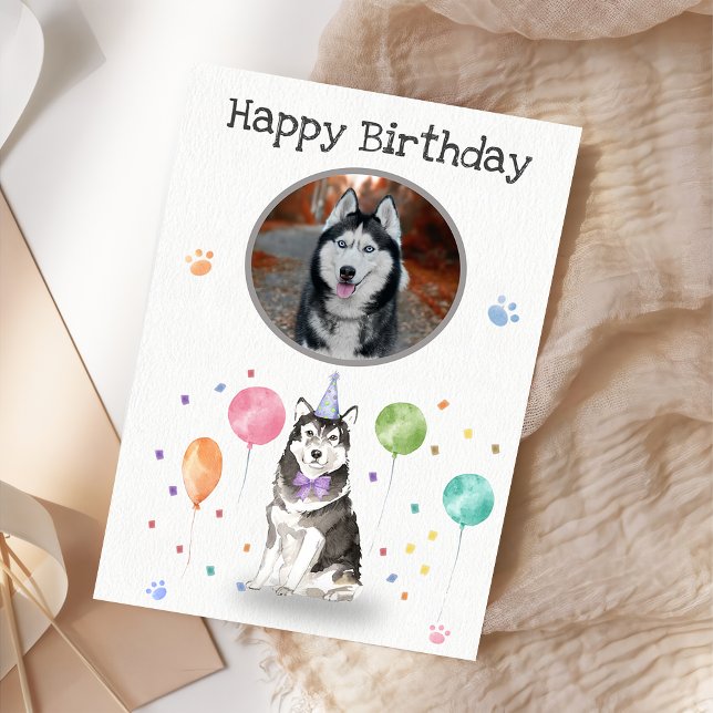 Cartão de Animal de Cachorro Husky Siberiano de Fe (Criador carregado)
