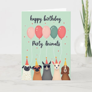 Cartão de Animal de Festa Pastel