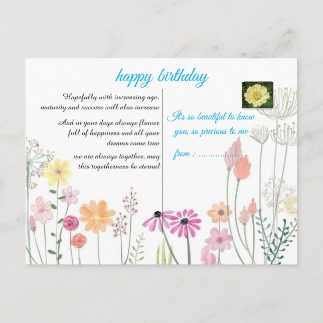 cartão de aniversário (Verso)