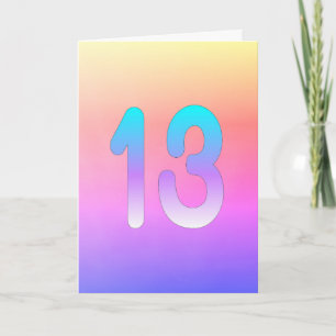 Cartão de Aniversário 13 de Gradação Roxo Azul Cor