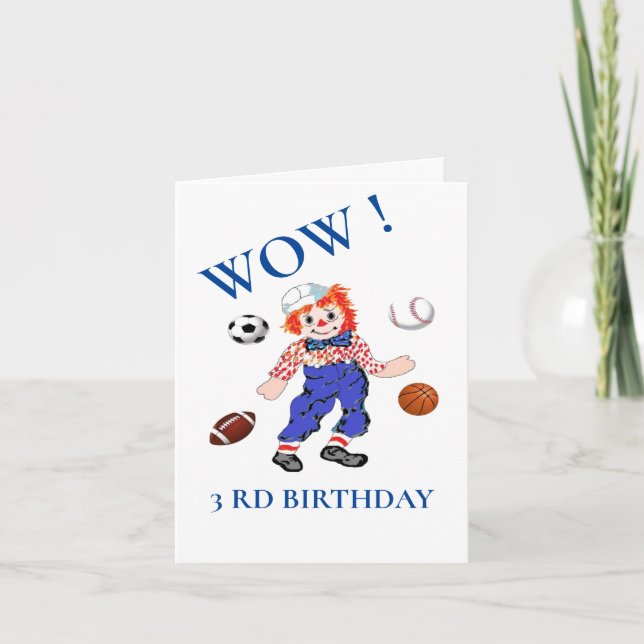 Cartão De Aniversário: 3 Rd Aniversário (Frente)