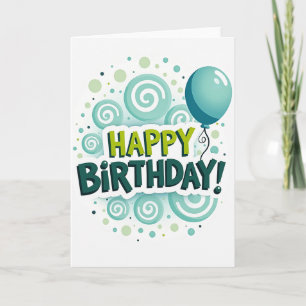 Cartão de Aniversário 3D Alegre