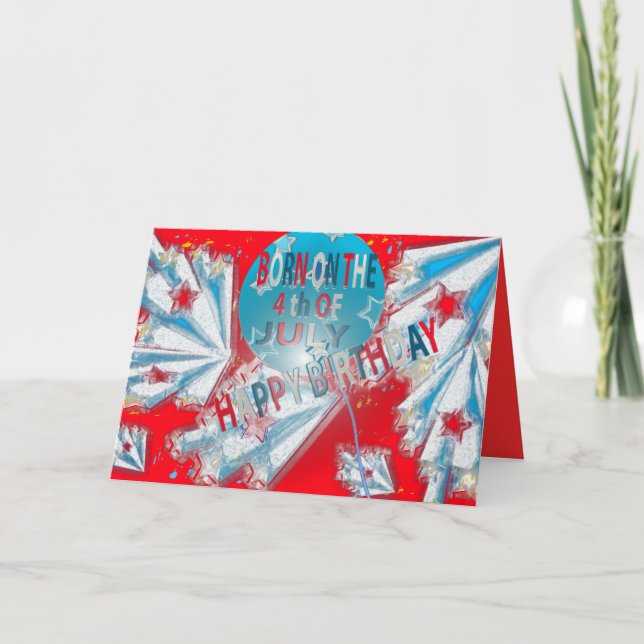 Cartão de aniversário 4 de julho (Frente)