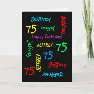 Cartão de aniversário 75 personalizado Qualquer 