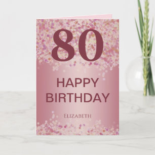 Cartão de Aniversário 80 Rose Gold