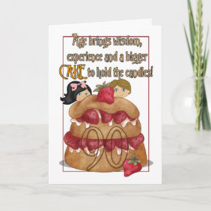 Cartão de Aniversário 90 - Humor - Bolo