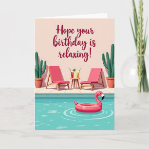 Cartão de Aniversário à Beira da Piscina