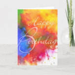 Cartão de aniversário abstrato da aguarela<br><div class="desc">Um cartão de aniversário abstrato digital colorido da aguarela para alguém que pôr a cor em sua vida!.</div>