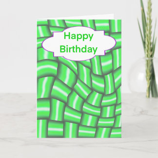Cartão de Aniversário Abstrato Verde