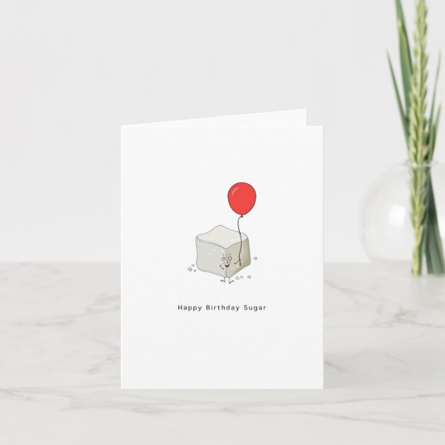 Cartão de aniversário, açúcar de aniversário feliz (Frente)