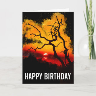 Cartão de Aniversário Africano Nightsky Sunset