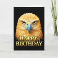 CARTÃO DE ANIVERSÁRIO ÁGUIA EM CLOSEUP NEGRITO