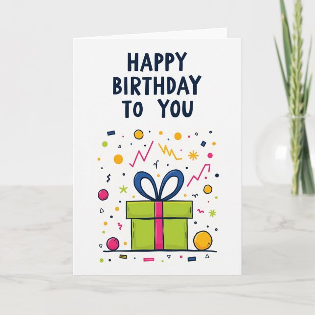 Cartão de Aniversário Alegre (Frente)