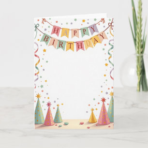 Cartão de Aniversário Alegre com Moldura