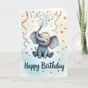 Cartão de Aniversário Alegre do Elefante
