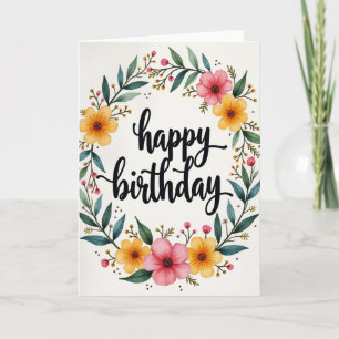 Cartão de Aniversário Alegria Botânica