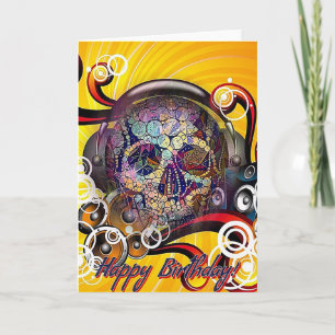 Cartão de aniversário alto: Crânio de Calavera