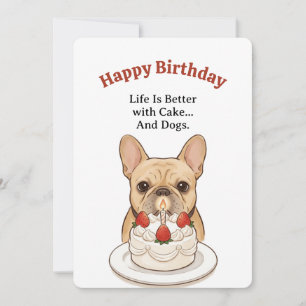 Cartão de Aniversário Amante de Cachorro Bulldog F