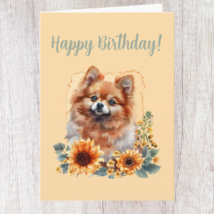 Cartão de Aniversário Amante de Cachorro Pomerânia