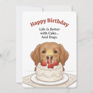 Cartão de Aniversário Amante de Cachorro Retriever
