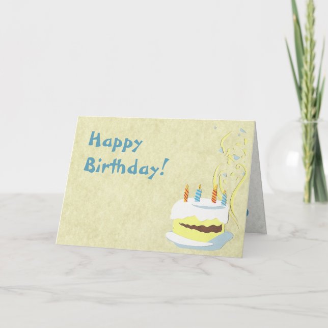 Cartão de aniversário amarelo (Frente)