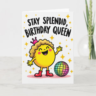 Cartão de Aniversário Amarelo Alegre