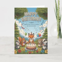 Cartão de Aniversário Amigos da Floresta