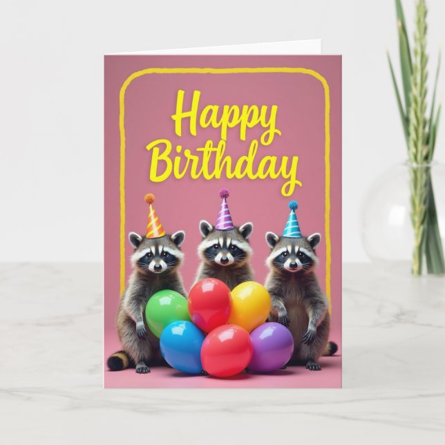 Cartão de Aniversário Amigos da Floresta (Frente)