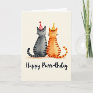 Cartão de Aniversário Amigos Felinos Doces