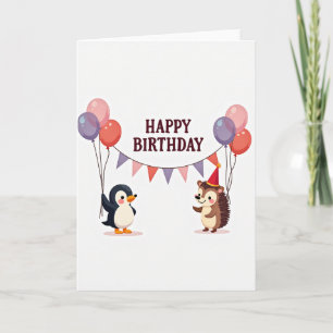 Cartão de Aniversário Amigos Festivos