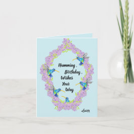 Cartão de Aniversário: Amor do Beija-Flor