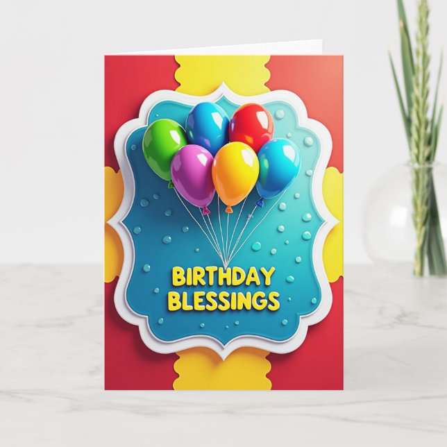 Cartão de Aniversário Aqua Frame (Frente)