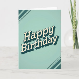 Cartão de Aniversário Aqua Vintage