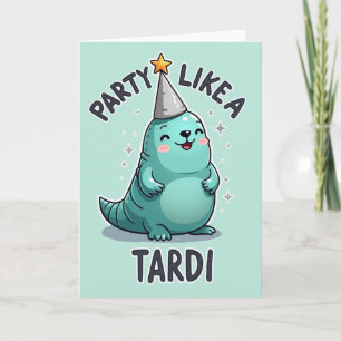Cartão de Aniversário Aquático Verde Azulado