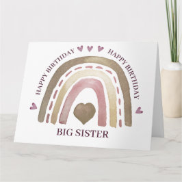 Cartão de Aniversário - Arco-Íris Corações Dourado