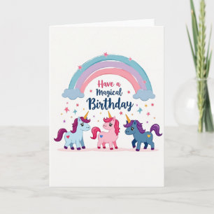 Cartão de Aniversário Arco-íris Pastel