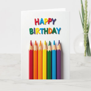Cartão de Aniversário Arco-íris Vibrante