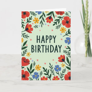 Cartão de Aniversário Artístico Bloom