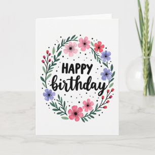 Cartão de Aniversário Artístico em Pastel