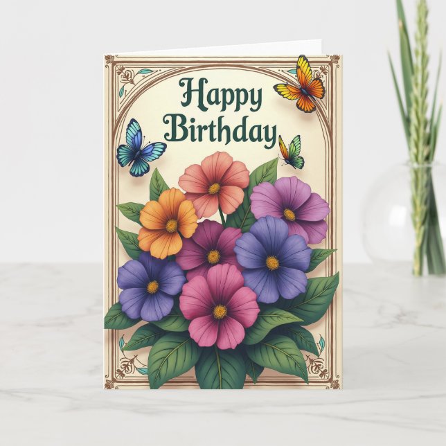 Cartão de Aniversário Artístico Emoldurado (Frente)