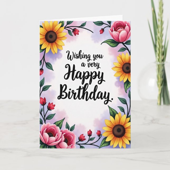 Cartão de Aniversário Artistry Bloom (Frente)